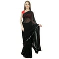thumbnail image 3 of Atasi Indian Traditional Solid Georgette Saree With Unstitched Blouse, 3 of 7