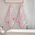 thumbnail image 3 of SKYSONIC 2 Pack Cartoon Cute Swan Hand Towels for Bathroom, Pink Star Kitchen Towel Ultra Soft and Absorbent Decorative Fingertip Face Bath Towels for Spa & Hotel, 28.3"x 14.4", 3 of 5