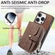 thumbnail image 3 of D3 For iPhone 16 Pro Case Zipper Card Holder PU Leather Phone Back Cover with Long Strap - Green, 3 of 5
