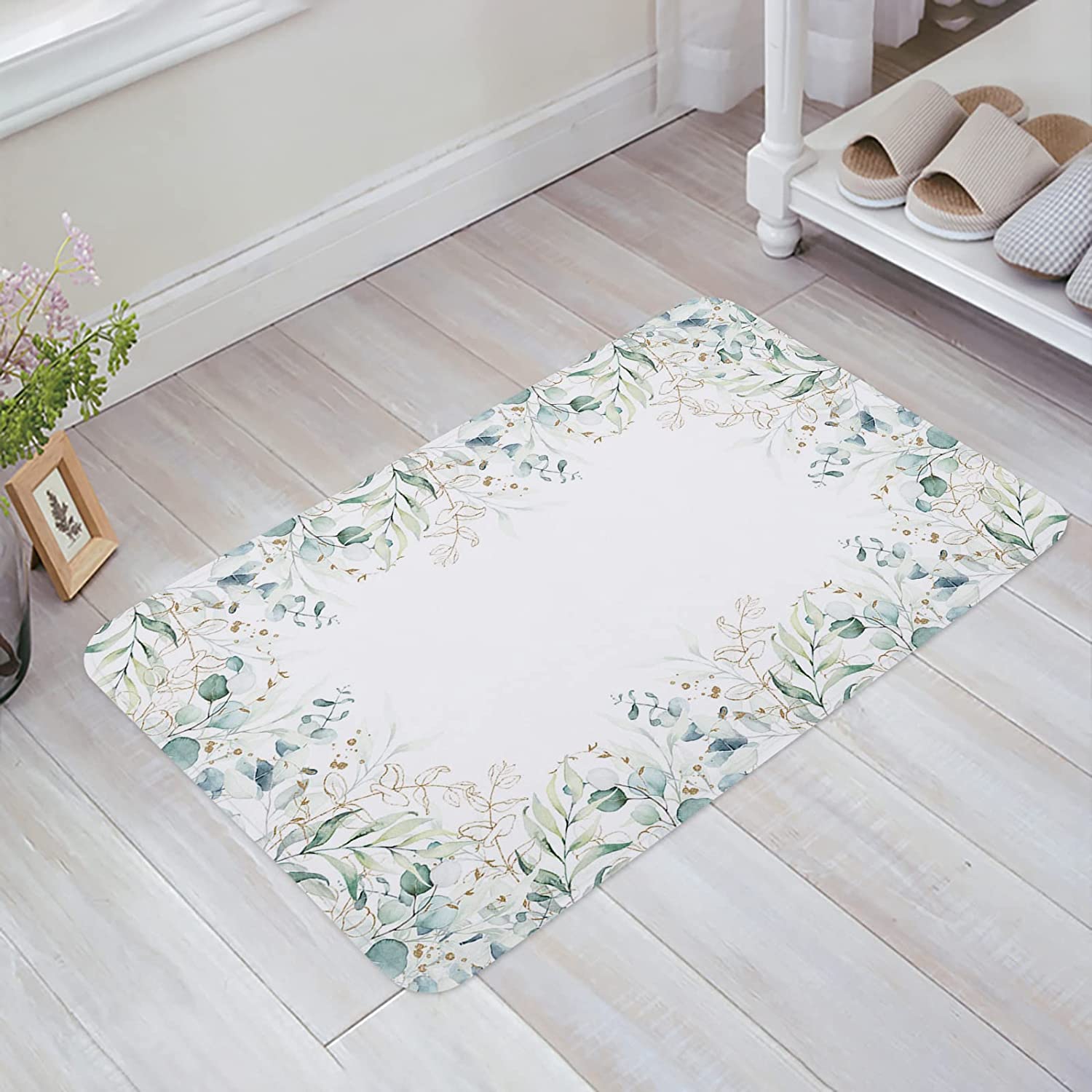 Outdoor Rug 20x32in Area Rug Botanical Printed Floral Leaf Abstract Art