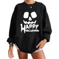 thumbnail image 1 of Pullovers d'Halloween pour Femmes Manches Longues Chandails en Molleton Squelette Drôle Citrouille, 1 of 5