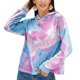 thumbnail image 2 of Sudadera con capucha de manga larga con estampado Tie Dye Color degradado Sudadera con capucha de moda para mujer Degradado azul y morado L, 2 of 5