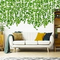 thumbnail image 2 of Artificial Ivy Vine Hanging Garland Flower Family Kitchen Garden Office Wedding Wall Decoration, Green., 2 of 6