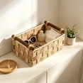 thumbnail image 4 of Yakvarog Wicker Storage Basket with Wooden Handle, Paper Rope Decorative Woven Baskets 9.8x5.9x4.3 in for Countertop, Bathroom, Home Office, Toys & Sundries, 4 of 8