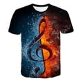thumbnail image 1 of 2023 música nota bebé niño niña camisetas verano niños moda Casual Tops camisetas niños ropa de dibujos animados 70-160 CM altura disfraces 13T Gao Jinjia LED, 1 of 2