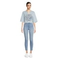 thumbnail image 4 of Stitch Juniors' Cropped Graphic T-shirt with Short Sleeves, Sizes XS-3XL (Juniors), 4 of 5