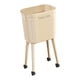 thumbnail image 2 of Cubo de basura de cocina con ruedas, cubo de basura de pie alto, minimalista, gran capacidad, doble beige, 2 of 9