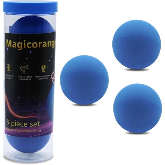 Magicorange Racquetball Balls 3 Pack, High Bounce Rubber Racquetballs with Bottle, Blue