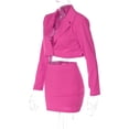 thumbnail image 4 of Falda Conjunto de 2 piezas para mujer, conjunto informal de 2 piezas a juego, conjuntos de trabajo cortos ajustados y pequeños Ygjytge Rosa Roja S para Mujer, 4 of 8