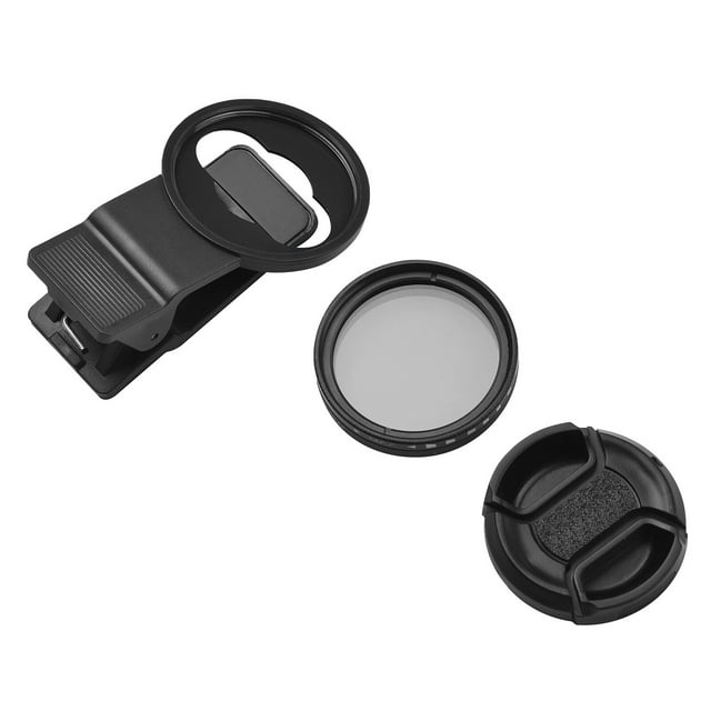 Lente 37 Mm Profesional Filtro De Teléfono De Clip De Clip ND2-400 Filtro De Densidad Neutral Ajustable Con Protector De Lente De Clip De Teléfono Para Fotografía De Teléfonos