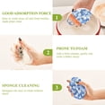 thumbnail image 4 of 3 Packs Of Wood Pulp Cotton Dishwashing Sponge 3.54x2.56 Inch Dishwashing Sponge Household Cleaning Sponge Kitchen Utensils Clean Use Blue Flowers Seamless, 4 of 7