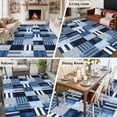thumbnail image 5 of 6'x9' Area Rugs, Blue White Plaid Indoor Outdoor Area Rug for Living Room Bedroom, Modern Geometric Striped Checkered Washable Bathroom Rugs Kitchen Floor Carpet Mats Home Decor Aesthetic, 5 of 8