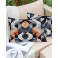 thumbnail image 6 of Navy Blue Burnt Orange Throw Pillow Cover 20 x 26 Inch Decorative Pillow Cover Geometric Retro Abstract Lumbar Pillowcase Seasonal Rectangle Cushion Case for Couch Sofa Bed Living Room, 6 of 7