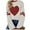 White, variant on Heart Stripe Patchwork Sweater for Women Fall Long Sleeve Crewneck Knitted Tops Fall
