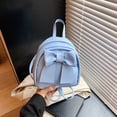 thumbnail image 2 of UJNDER School Backpack Stylish Bowknot Zip Closure Casual Lightweight Nylon Purse for Daily Travel Work College Bookbag for Women Blue,One Size, 2 of 5