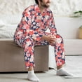 thumbnail image 6 of Bingfone Men's Pajama Set 2 Piece Loungewear PJs, Long Sleeve with Pajama Pants-Japanese Cherry Blossoms, 6 of 7