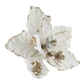 thumbnail image 3 of Flor de Pascua navideña con purpurina, árbol de Navidad, flores rojas, blancas, rosas y verdes, cabeza de flor colgante, decoración navideña de Año Nuevo, 3 of 5
