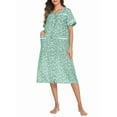 thumbnail image 2 of Avidlove Women Snap Front Dusters Housecoat Cotton Long Nightgown Short Sleeve House Robe Dress with Pockets, 2 of 5