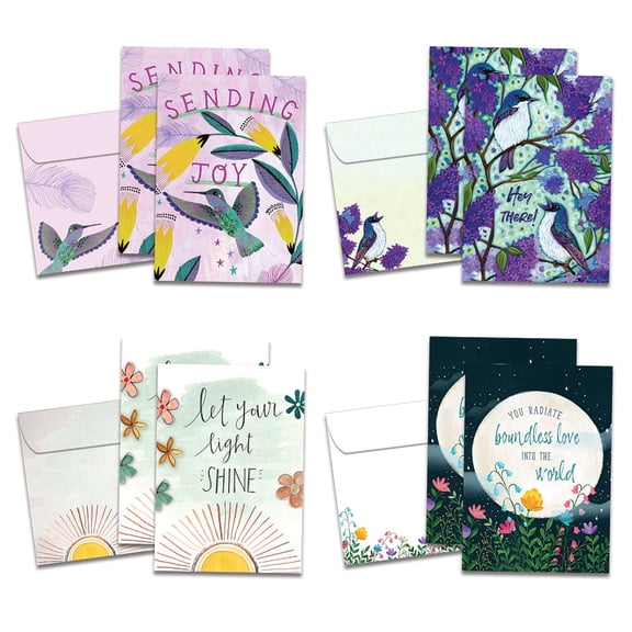 Tree-Free Greetings Just Because Greeting Card 8 Pack, 5x7, Boundless Joy (GA69164)