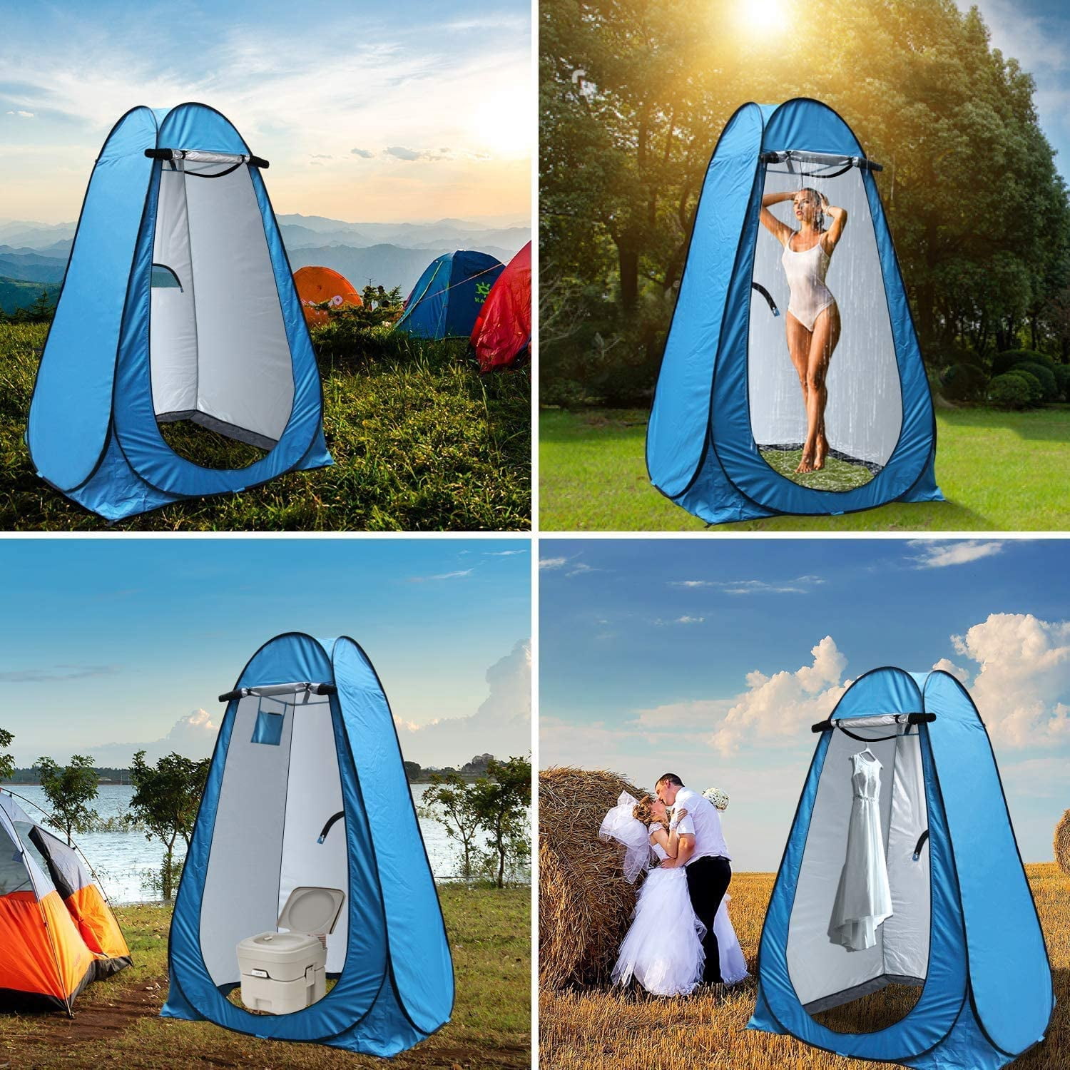 GVDV Pop up Shower Tent, Upgrade Privacy Tent, Portable Outdoor Camping Bathroom Toilet Tent Changing Dressing Room Privacy Shelters Room for Hiking and Beach Sun Shelter Picnic Fishing