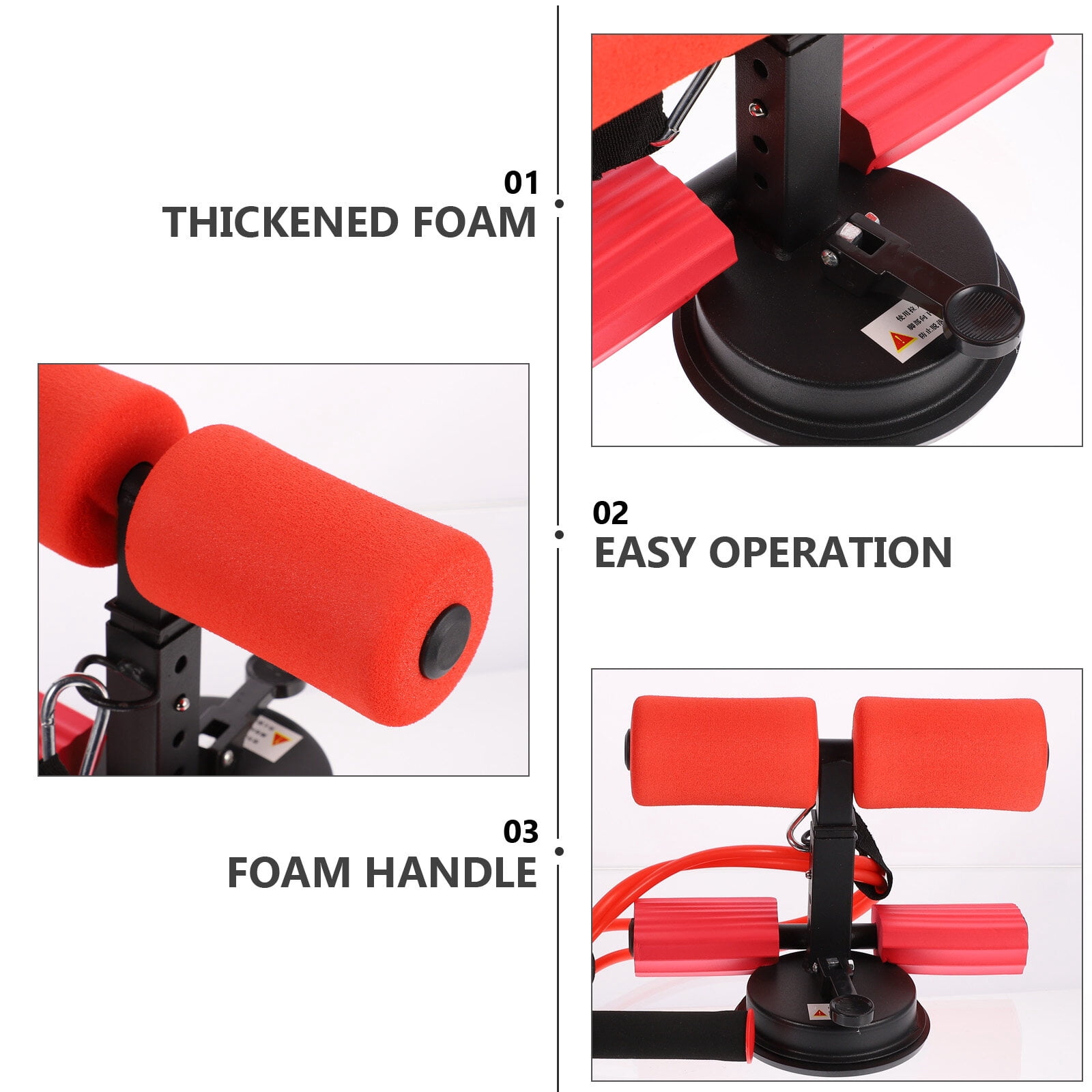GOOHOCHY Portable Spring Exerciser with Adjustable Resistance Levels and Comfortable Foam Handles for Fitness Training Red