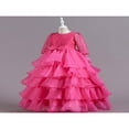 thumbnail image 4 of Girl Princess Dress Floral Lace Decor Multi-Layer Ruffle Tutu Dresses, 4 of 10
