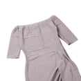 thumbnail image 3 of Women Dress Solid Color Long Sleeve Off Shoulder Slim-Fit Over-Knee High Split Dress, 3 of 7