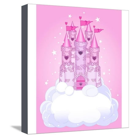 - Illustration of a Fairy Tale Princess Castle in the Sky. Raster Version. Stretched Canvas Print Wall Art By Dazdraperma
