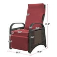 thumbnail image 6 of Outdoor Recliner Chair,PE Wicker Adjustable Reclining Lounge Chair and Removable Soft Cushion, with Modern Armchair and Ergonomic for Home, Sunbathing or Relaxation (Brown + Red), 6 of 6