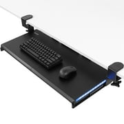 VIVO Black Clamp-on Under Desk Gaming Split Keyboard Tray with RGB Lights