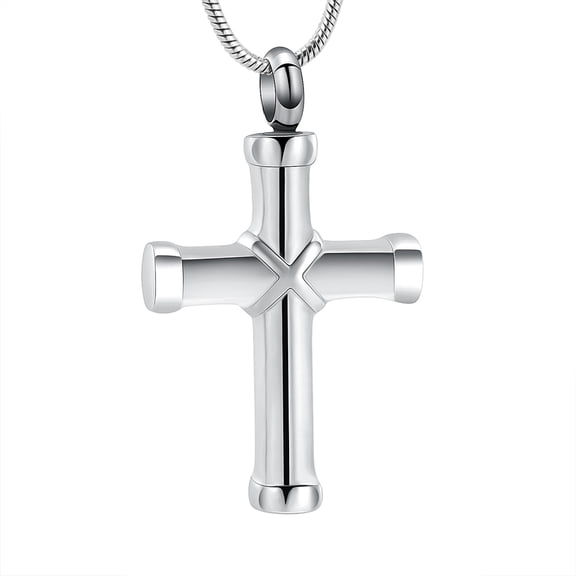 Love Infinity Cross Urn Pendant Memory Necklace for Cremation Ashes Holder Memorial Jewelry for Women Men