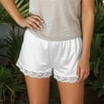 thumbnail image 2 of Culottes for Women Pettipants Satin Bloomers Lace Hem Under Shorts White M, 2 of 5