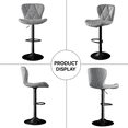 thumbnail image 4 of ClinQ Swivel Adjustable Bar Stools Set of 4, PU Leather Counter Height Bar Chairs with 360° Swivel, Hydraulic Lift, Footrest, Lightgray, 4 of 6