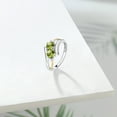 thumbnail image 5 of Gem Stone King 925 Silver and 10K Yellow Gold Green Peridot Engagement Ring for Women (1.12 Cttw, Gemstone August Birthstone, Round 5MM, White Moissanite, Size 8), 5 of 5