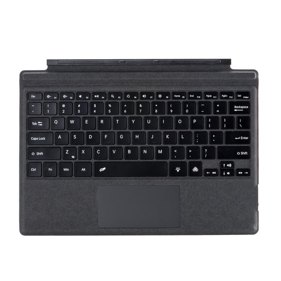 Fawoonu Wireless Backlit Keyboard for Microsoft Surface Pro - Bluetooth 5.1, Colorful Backlight, Magnetic Attachment - Grey