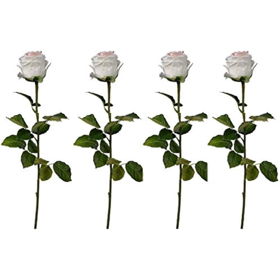 A&B Home 29" Real Touch Rose Stem, Cream-Color:Cream,Style:Botanical