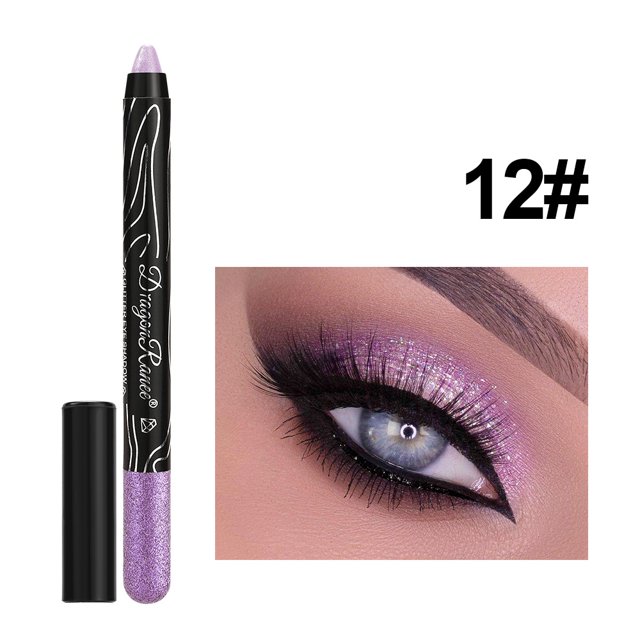 Lápiz de sombra de ojos dorado metálico con purpurina, delineador de gusano de seda, iluminador, sombra de ojos en crema de alto brillo y larga duración, maquillaje en barra