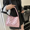 thumbnail image 3 of Sexy 2024 Casual Trendy Bucket Bag Messenger Bag Commuting Bag Solid Down Cotton Padded Shoulder Bag Handbag Totes Bag Underarm Bag PINK, 3 of 8