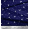 thumbnail image 2 of Soimoi Blue Heavy Canvas Fabric Heart & Love Text Decor Fabric Printed Yard 58 Inch Wide, 2 of 3