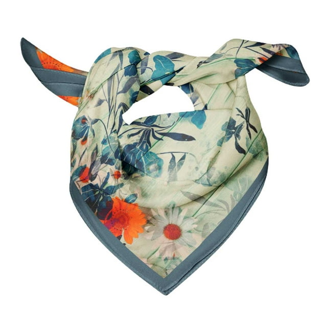 Bimba Cotton Voile Rectangular Printed Scarf Women Wrap Bandanas-40 x 80 Inches