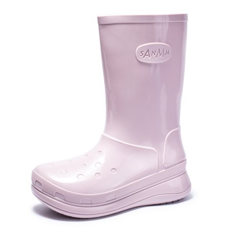 

Women‘s Platform Mid Calf Rain Boots Solid Color Waterproof Non-slip Shoes Casual Outdoor Slip On Shoes
