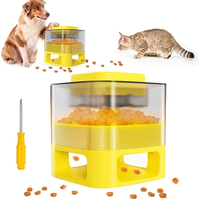 Comedero para perros y gatos, dispensador de comida para perros y gatos, catapulta para mascotas, cuenco de alimentación lenta, juguetes para perros, cuenco de alimentación lenta con rompecabezas interactivo BRI Rojo Verde