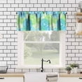 thumbnail image 2 of Blue Yellow Floral Valance Curtain Boho Dahlia Chrisanthemum Flowers Pattern Rod Pocket Valance Window Treatments Short Curtains for Kitchen Bathroom Farmhouse 54x18inch, 2 of 6