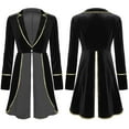 thumbnail image 4 of TiaoBug Women's Velvet Tailcoat Circus Ringmaster Costume Swallow-Tailed Blazer Jacket Coat, 4 of 7