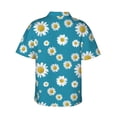 thumbnail image 4 of Xecao Daisies Flowers print Hawaiian shirt - a stylish short-sleeve button-down for men, perfect for casual beach and tropical outings., 4 of 9