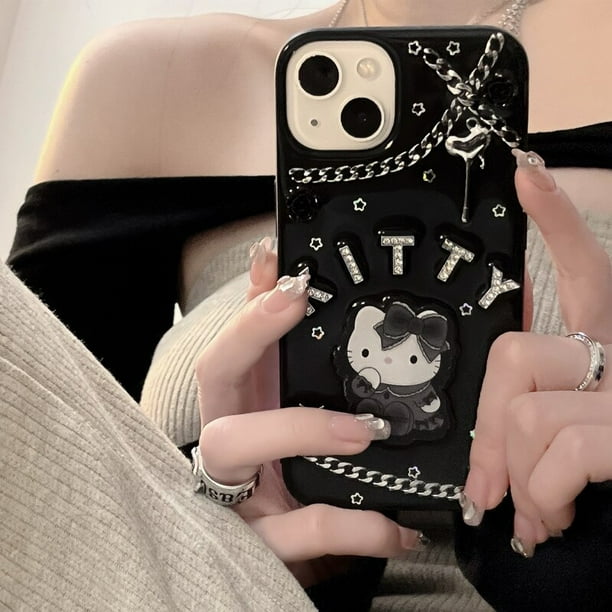 Sanrio fundas de teléfono con cadena 3D de Hello Kitty para Samsung S23 22 21 Ultr S21 S20 FE S22 PLUS Fivean unisex