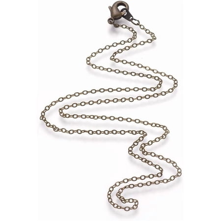 5Pcs Bronze Color Brass Necklaces Minimalist Chain Necklace Choker with Lobster Claw Clasps for Men Women Personalized Jewelry chain link: about 1.5mm wide 2mm long 18 inch