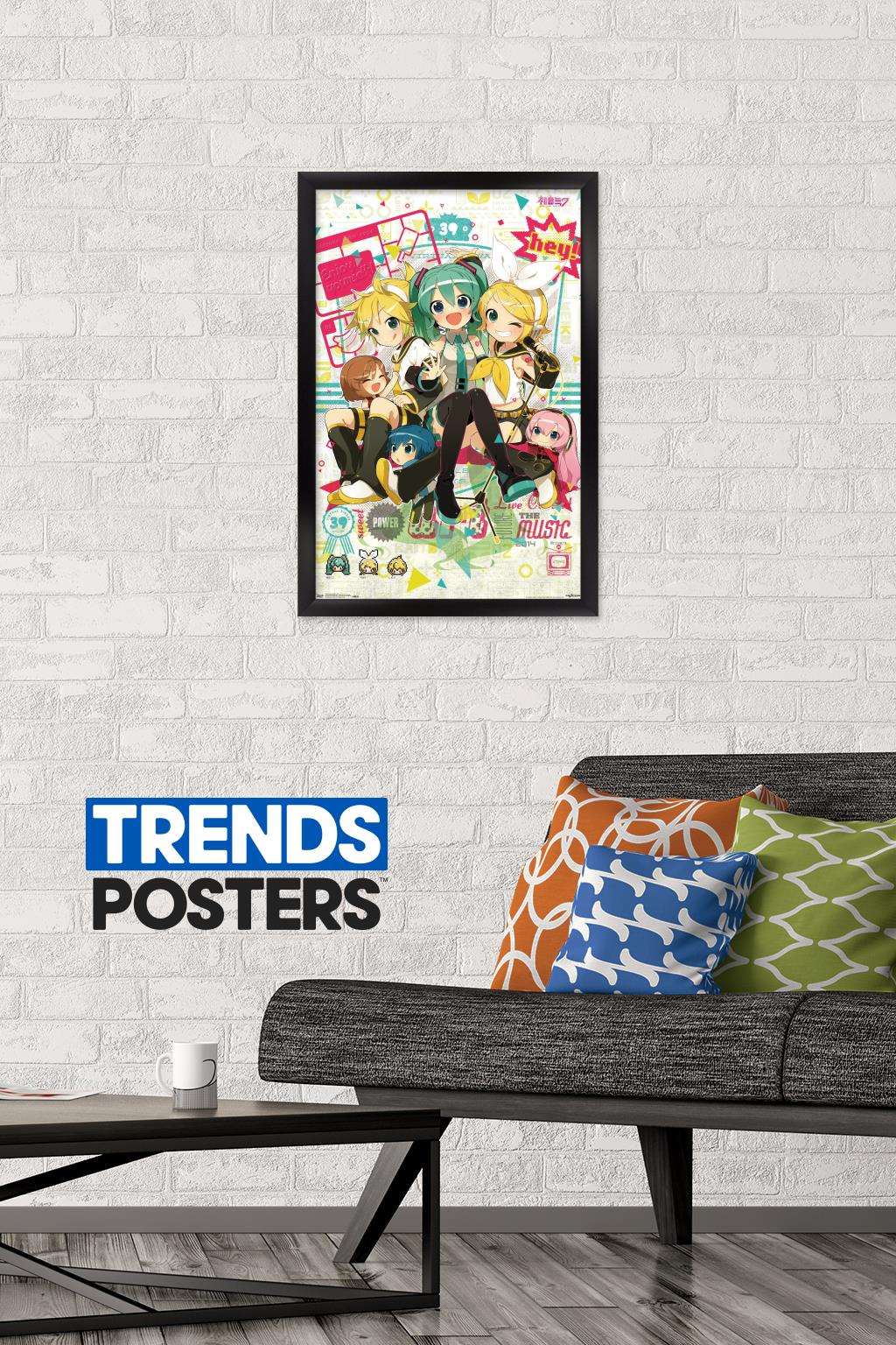 Hatsune Miku - Hey Wall Poster, 14.725" x 22.375", Framed