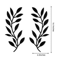 2pcs Leaves Metal Wall Art Decor, Black Wall Hanging Decor Silhouette Wall Art for Home Bedroom Living Room Bathroom Kitchen Office Garden Hotel Wall Decoration
