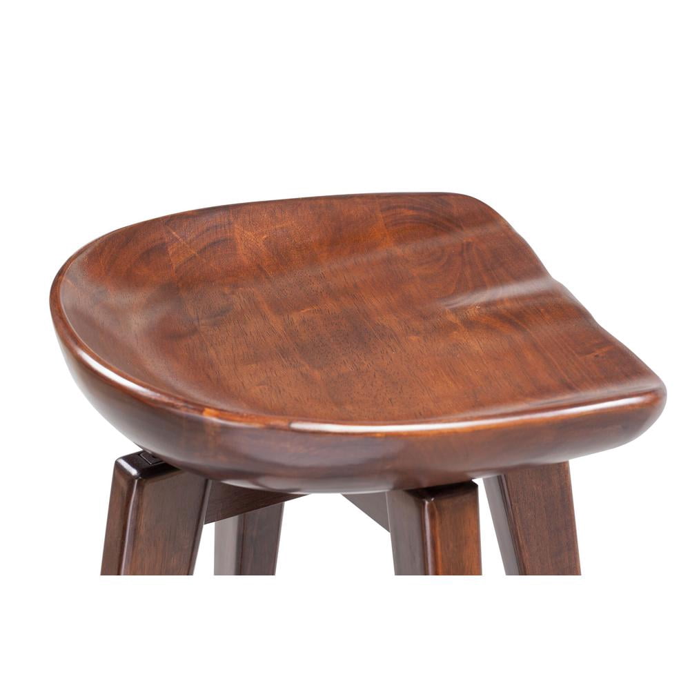 Boraam Bali 29" Backless Swivel Wood Bar Stool, Cappuccino Finish